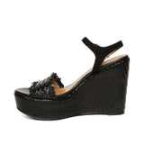 Saint Rialta Black Woven Wedges