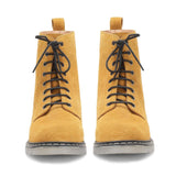 Saint Delfina Yellow Suede Leather Ankle Boots