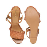 Saint Rialta Tan Woven Wedges