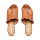 Saint Ortensia Tan Woven Wedges