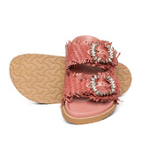 Saint Ravenna Pink Woven Leather Sliders