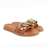 Saint Kiera Cuoio Chain-Link Trim Slides