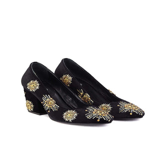 Saint Renee Hand Embroidered Leather Pump
