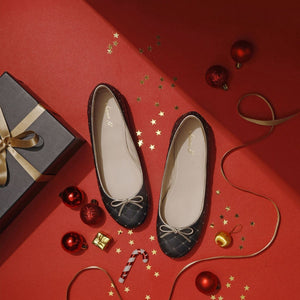 Saint Anya Black Leather Ballerina's