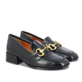 Saint Jenny Black Distressed Leather Handcrafted Shoes