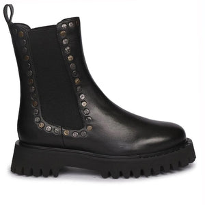 Saint Jessica Metal Studded High Ankle Leather Boots