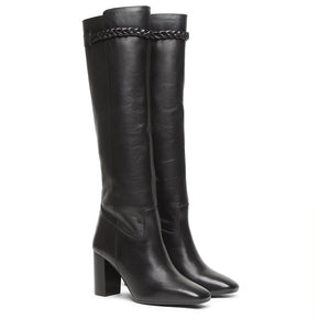 Saint Lelia Black Leather Knee High Boots