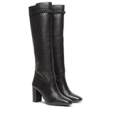 Saint Lelia Black Leather Knee High Boots