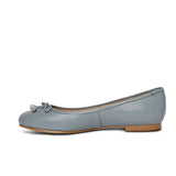 Saint Damita Blue Leather Handcrafted Ballet Flats