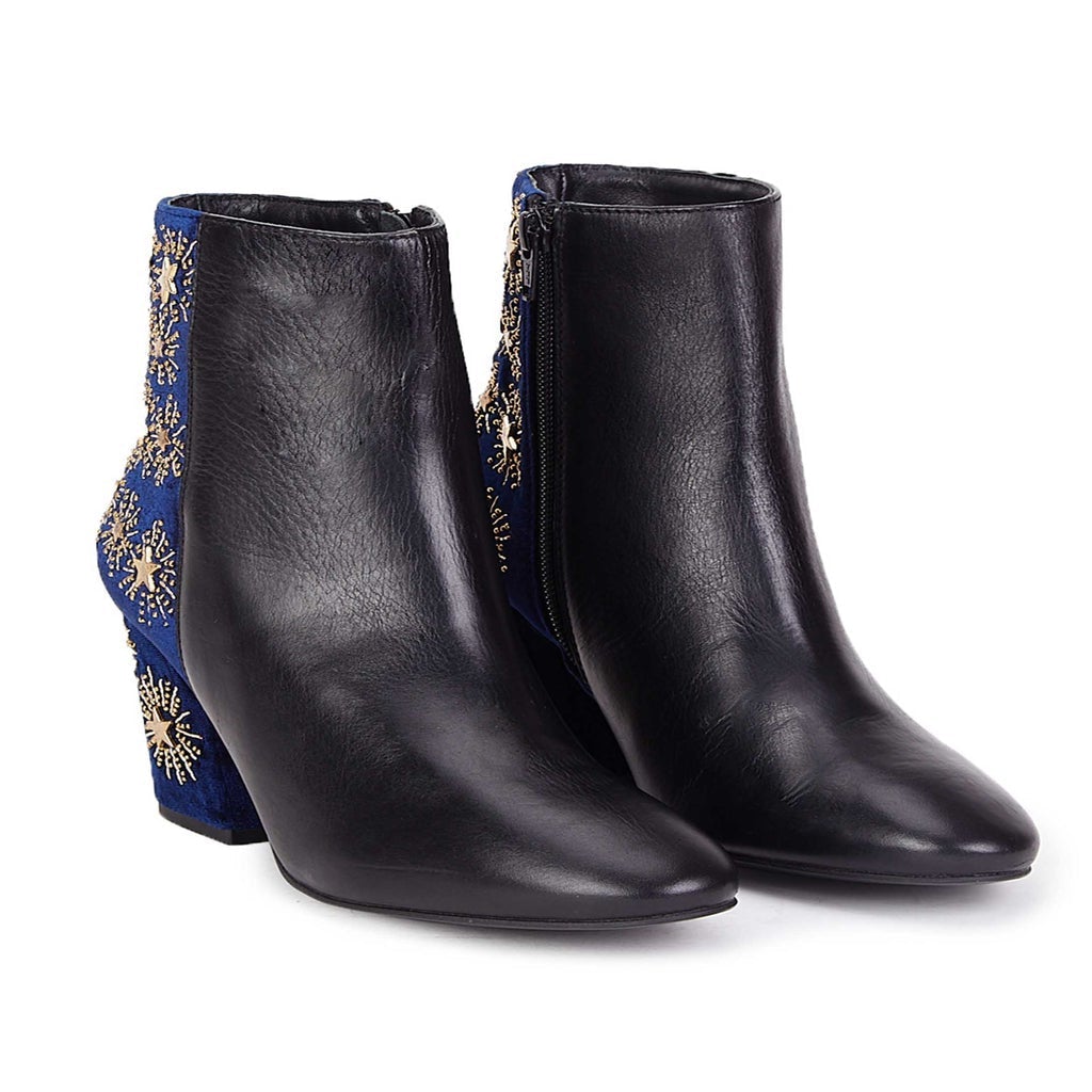 Saint Savina Blue Leather Ankle Boot