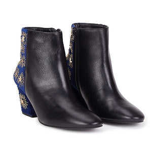 Saint Savina Blue Leather Ankle Boot