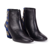 Saint Savina Blue Leather Ankle Boot