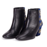 Saint Savina Blue Leather Ankle Boot
