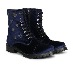 Saint Moira Blue Suede Leather Ankle Boot