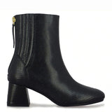 Saint Stellina Black Leather Back Zip Block Heel Boots