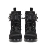 Saint Avena Black Pony Hair Leather Ankle Boots