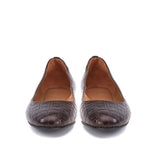 Saint Daria Brown Croco Leather Ballerina's