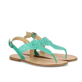 Saint Wini Woven Jade Leather Flats - SaintG
