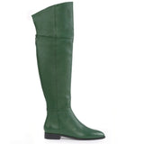 Saint Grace Green Leather Above The Knee Boots