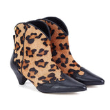 Saint Katherine Beige Leopard Print Calf Hair Leather Ankle Boot