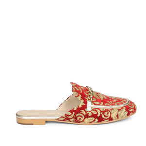 Saint Manon Red Handcrafted Leather Mules