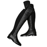 Saint Kelly Black Leather Above The Knee Boots - SaintG