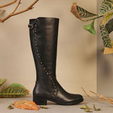 Saint Claire Black Leather Knee High Boots