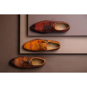 Saint Lucas Tan Leather Lace Up Brogue Shoes