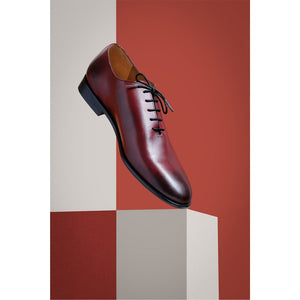 Saint Athelstan Toned Red Leather Derby Shoes