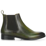 Saint Agostino Two Color Toned Olive Leather Chelsea Boot
