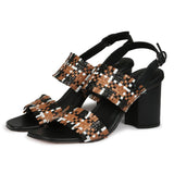 Saint Bibiana Multi Woven Leather Heels