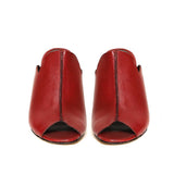 Saint Amor Red Leather Block Heel