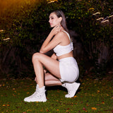 Saint Lavinia Embellished Ivory Leather Lace up Shoes