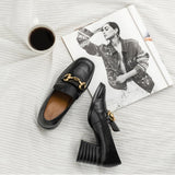 Saint Valentina Black Distressed Leather Handcrafted Shoes