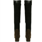 Saint Elexis Olive Leather Knee High Boots
