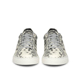 Grey Textured Python Leather Sneakers