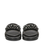 Saint Jaime Black Leather Slide - SaintG
