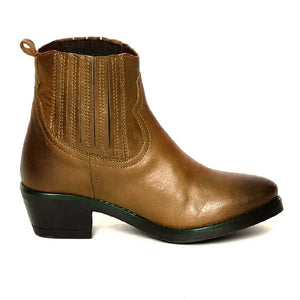 Saint Senorina Tan Burnished Leather Ankle Boot