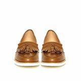 Saint Alena Tan Leather Saddle Shoes