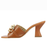 Saint Melissa Cuoio Leather Metal Chain Embellished Heels
