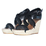 Ruffle Jute Platform Wedges - SaintG