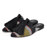 Multi color Fringe Leather Mules - SaintG