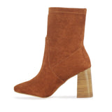 Saint Eleanor Tan Stretch Suede High Ankle Boots