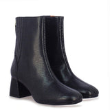 Saint Stellina Black Leather Back Zip Block Heel Boots