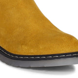 Saint Elaine Yellow Suede Leather Chelsea Boots