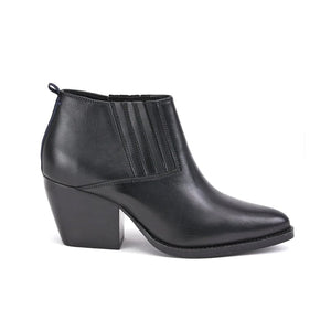 Saint Angela Black Leather Ankle Boots