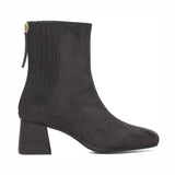 Saint Stellina Grey Suede Leather Back Zipper Ankle Boots