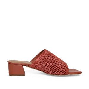 Saint Eloisa Brick Red Woven Block Heel mules