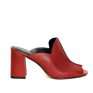 Saint Amor Red Leather Block Heel