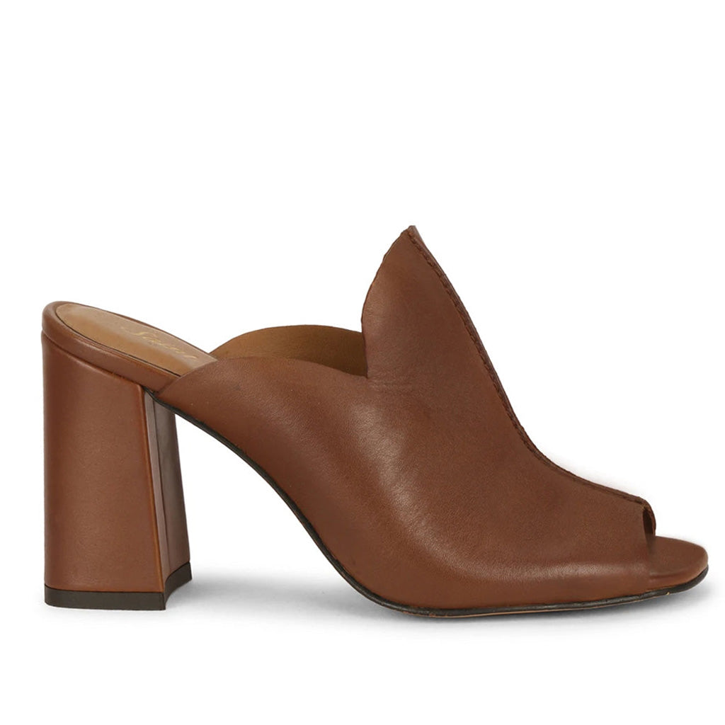 Saint Amor Tan Leather Block Heel